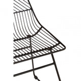 District Small Black Metal Wire Chair, Metal, Black