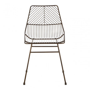 District Bronze Metal Wire Tapered Wire Chair, Metal, Bronze