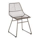District Bronze Metal Wire Tapered Wire Chair, Metal, Bronze