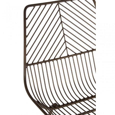 District Bronze Metal Wire Tapered Wire Chair, Metal, Bronze
