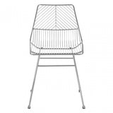 Brock Chrome Metal Tapered Wire Chair, Chromed Metal, Silver