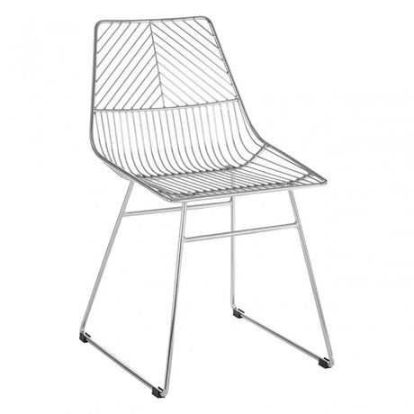 Brock Chrome Metal Tapered Wire Chair, Chromed Metal, Silver