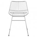 Brock Chrome Metal Tapered Wire Chair, Chromed Metal, Silver