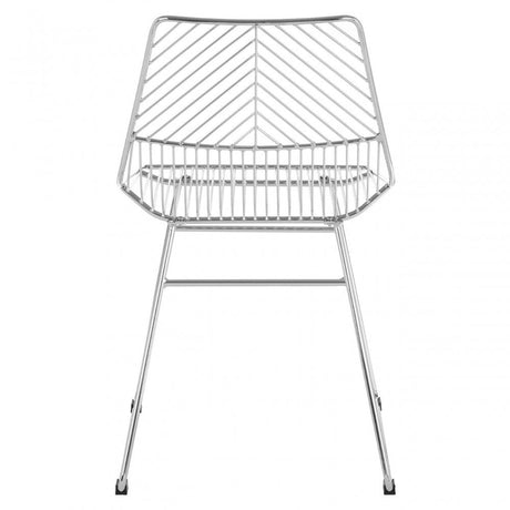 Brock Chrome Metal Tapered Wire Chair, Chromed Metal, Silver