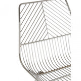 Brock Chrome Metal Tapered Wire Chair, Chromed Metal, Silver