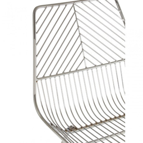 Brock Chrome Metal Tapered Wire Chair, Chromed Metal, Silver
