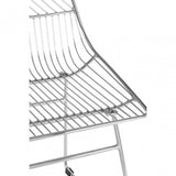 Brock Chrome Metal Tapered Wire Chair, Chromed Metal, Silver