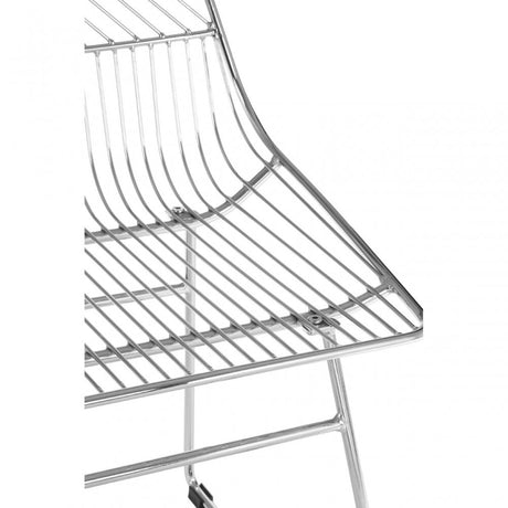 Brock Chrome Metal Tapered Wire Chair, Chromed Metal, Silver
