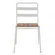 Brock White Metal and Elm Wood Chair, Metal, White