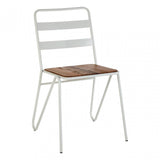 Brock White Metal and Elm Wood Chair, Metal, White