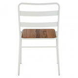 Brock White Metal and Elm Wood Chair, Metal, White