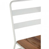 Brock White Metal and Elm Wood Chair, Metal, White
