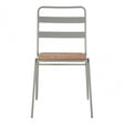 Brock Grey Metal and Elm Wood Chair, Metal, Grey