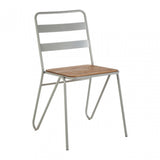 Brock Grey Metal and Elm Wood Chair, Metal, Grey