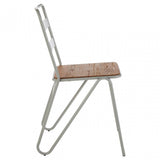 Brock Grey Metal and Elm Wood Chair, Metal, Grey