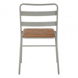 Brock Grey Metal and Elm Wood Chair, Metal, Grey