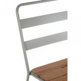 Brock Grey Metal and Elm Wood Chair, Metal, Grey