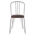 Brock Grey Metal and Elm Wood Chair, Elm Wood, Grey