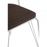 Brock White Metal and Elm Wood Chair, Elm Wood, White