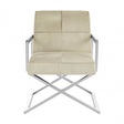 Tuskin Genuine Leather Chair, Leather, Stainless Steel, Natural