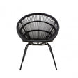 Lagom Black Rattan Chair with Iron Legs, Iron, Rattan, Black