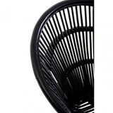 Lagom Black Rattan Chair with Iron Legs, Iron, Rattan, Black