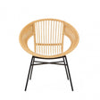 Lagom Rattan / Black Iron Chair, Iron, Rattan, Natural