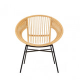 Lagom Rattan / Black Iron Chair, Iron, Rattan, Natural