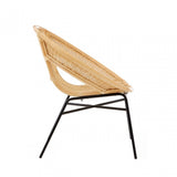 Lagom Rattan / Black Iron Chair, Iron, Rattan, Natural