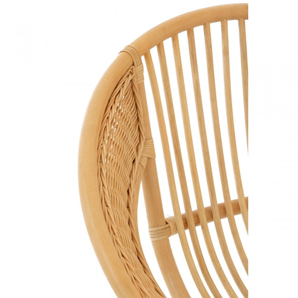 Lagom Rattan / Black Iron Chair, Iron, Rattan, Natural