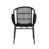 Lagom Black Rattan Chair with Raised Sides, Iron, Rattan, Black