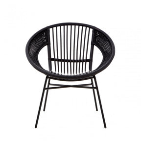 Lagom Rattan / Iron Black Chair, Iron, Rattan, Black