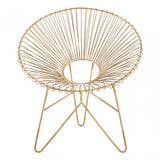 Hamish Iron Chair with Hairpin Legs, Iron, Gold