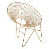 Hamish Iron Chair with Hairpin Legs, Iron, Gold