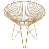 Hamish Iron Chair with Hairpin Legs, Iron, Gold