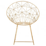Hamish Spider Web Design Iron Chair, Iron, Gold