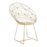 Hamish Spider Web Design Iron Chair, Iron, Gold