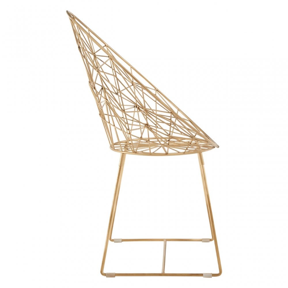 Hamish Spider Web Design Iron Chair, Iron, Gold