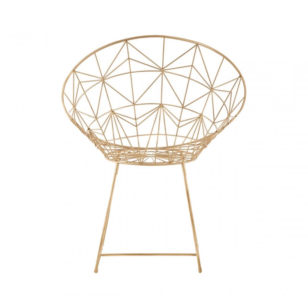Hamish Spider Web Design Iron Chair, Iron, Gold