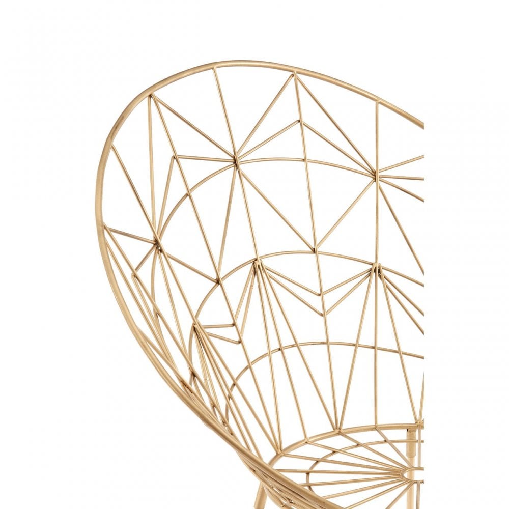 Hamish Spider Web Design Iron Chair, Iron, Gold