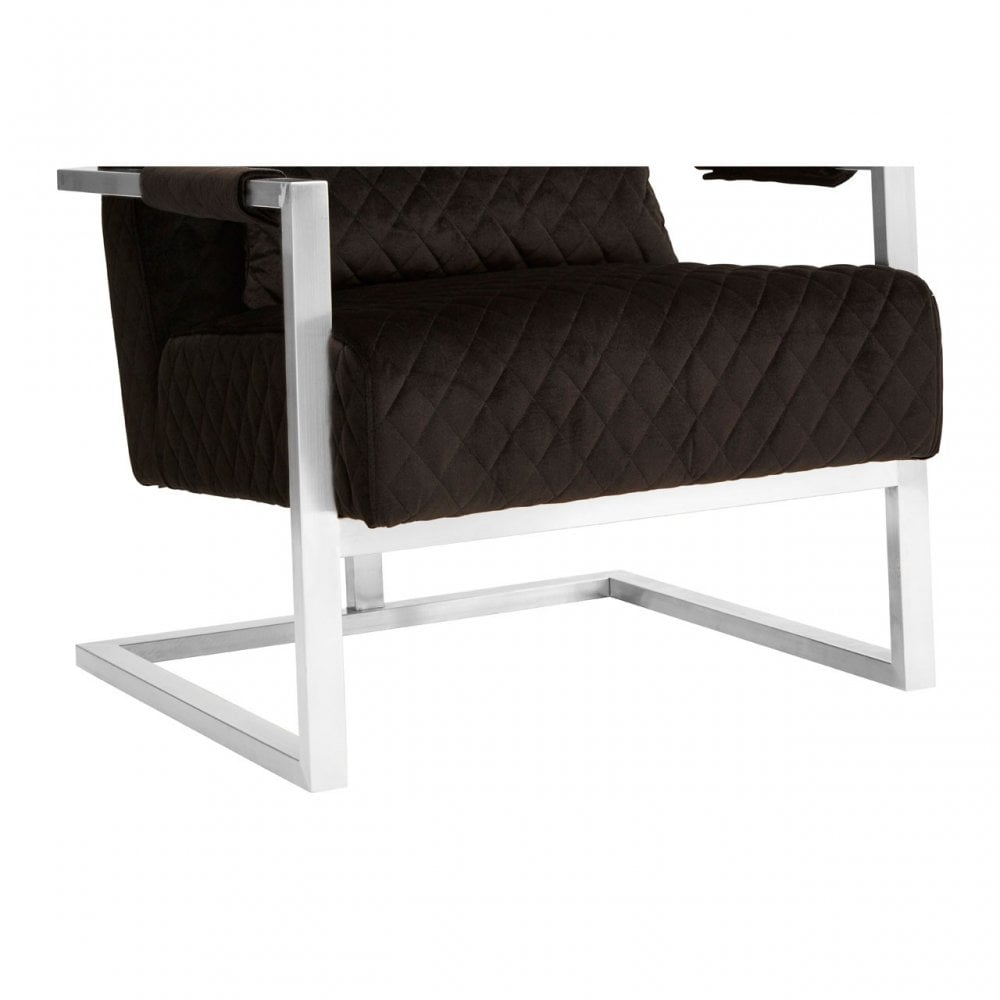 Gatsby Black Fabric Armchair, Pine Wood, Rubber, Black