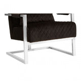 Gatsby Black Fabric Armchair, Pine Wood, Rubber, Black