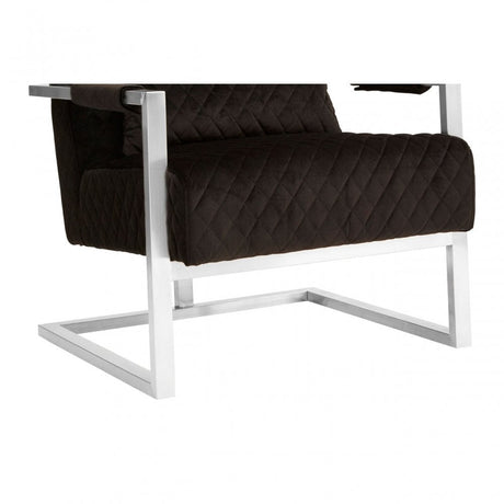 Gatsby Black Fabric Armchair, Pine Wood, Rubber, Black