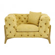 Esme Armchair, Pine Wood, Down, Yellow