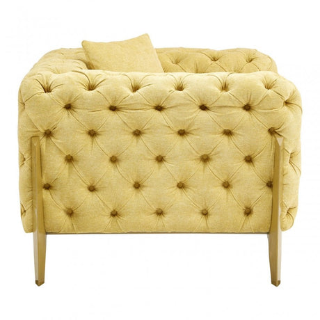 Esme Armchair, Pine Wood, Down, Yellow
