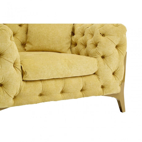 Esme Armchair, Pine Wood, Down, Yellow