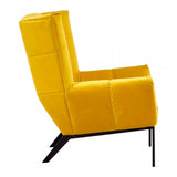 Maiko Yellow Fabric Armchair, Pine Wood, Rubber, Yellow