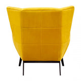Maiko Yellow Fabric Armchair, Pine Wood, Rubber, Yellow