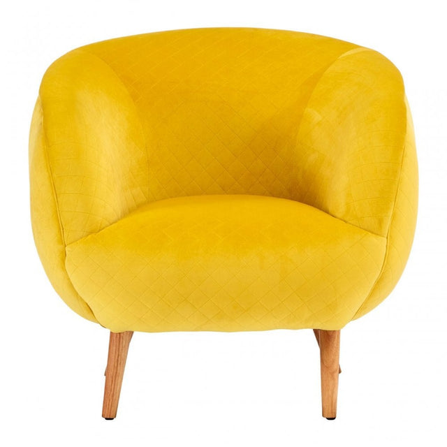 Oscar Yellow Fabric Chair, Pine Wood, Rubber, Birchwood, Yellow