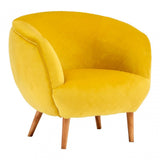 Oscar Yellow Fabric Chair, Pine Wood, Rubber, Birchwood, Yellow